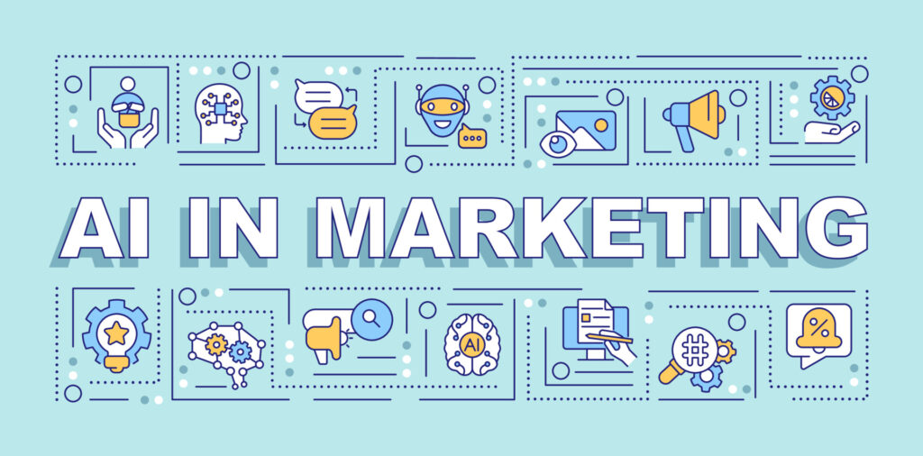 Ai in marketing word concepts pastel mint banner