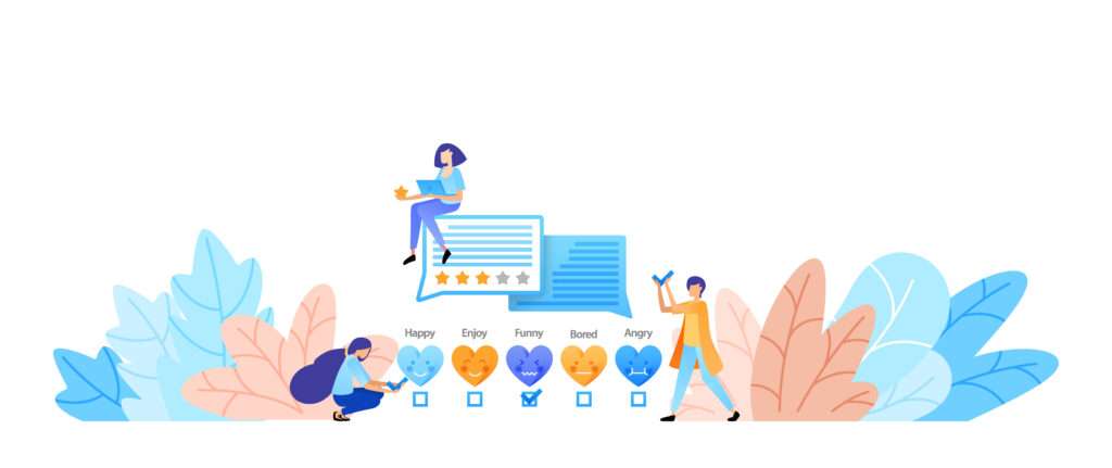 Give likes, ratings, emoticons and feedback. include testimonial