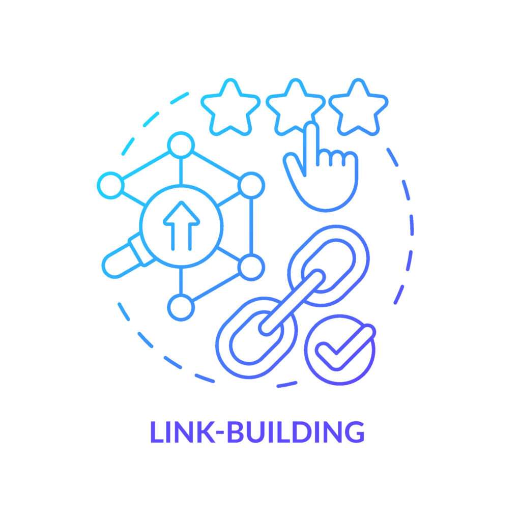 Vecteezy link building blue gradient concept icon seo optimization 6408508