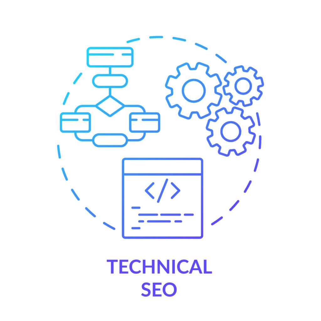 Vecteezy technical seo blue gradient concept icon improve website 13376585
