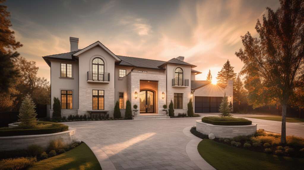 Vecteezy exterior of modern luxury house with garden and beautiful sky 23309303